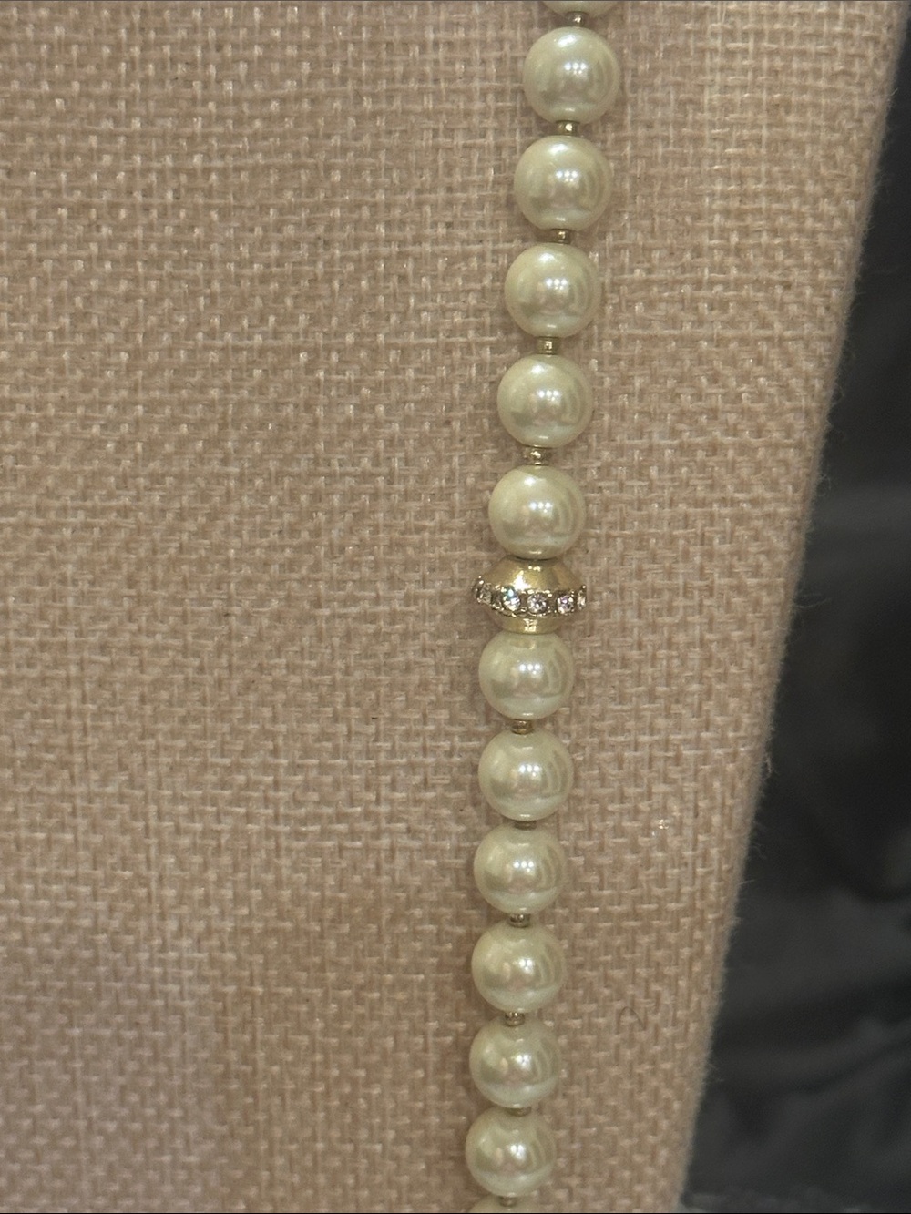 Charter Club White Pearl Necklace with Gold Tassel Pendant - Picture 3 of 7